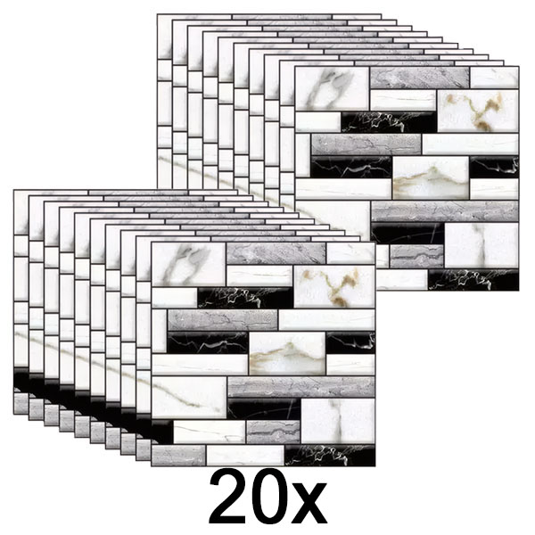 2x 3D muurstickers met marmeren uitstraling (10 stuks) | MARBLEBLOCKS
